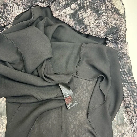 TopShop Metallic Snakeskin Print Belted Dress Size 6 - Picture 8 of 10